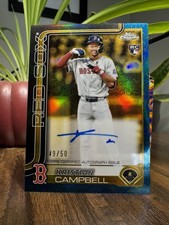 Topps 2024 Chrome Gilded Kristian Campbell CGA-KC Autograph Rookie Red Sox /50