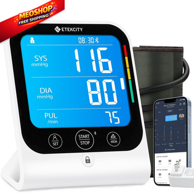 Etekcity Bluetooth Blood Pressure Monitor, FSA-HSA 1 Count (Pack of 1), White 