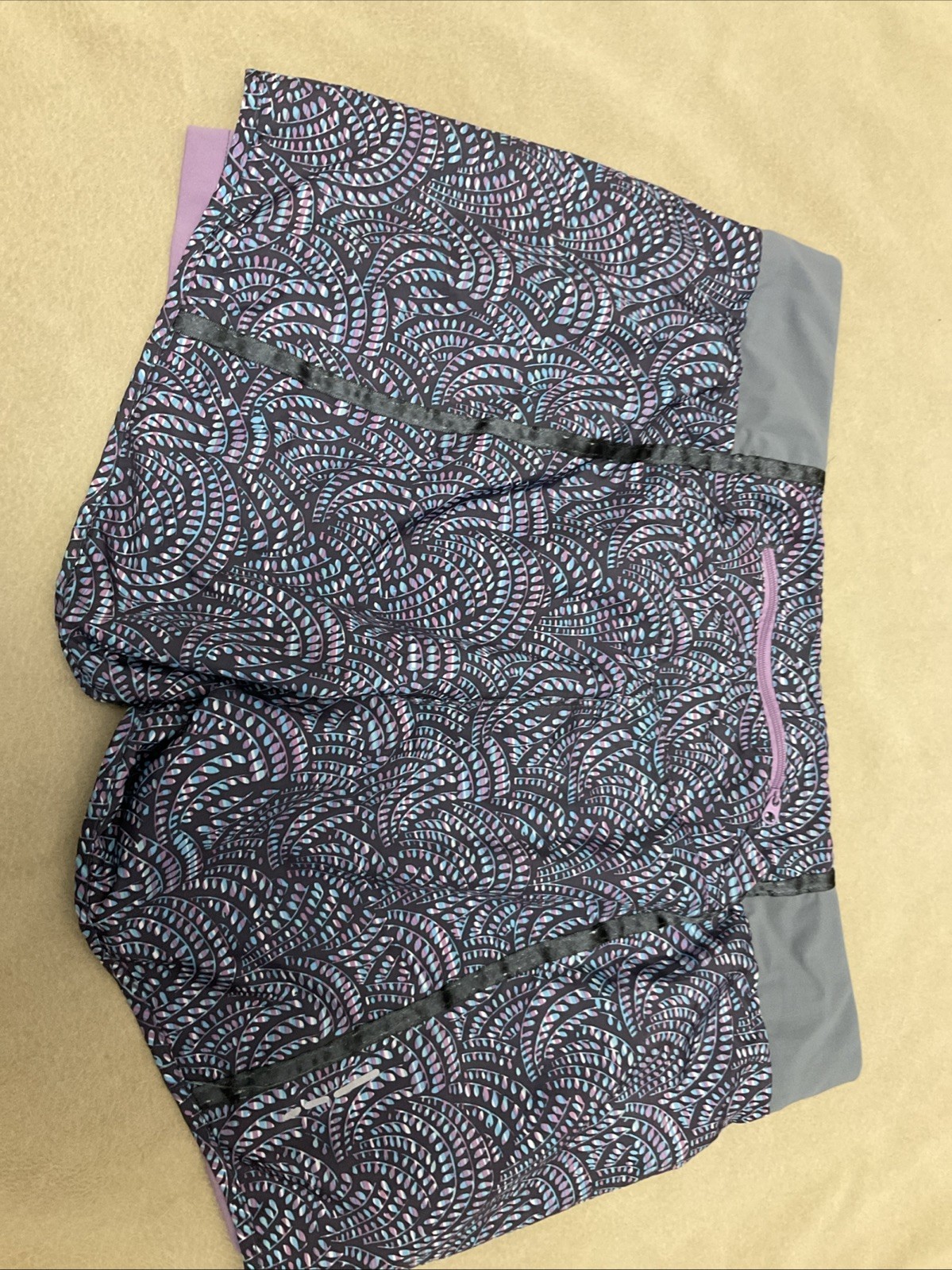 Salomon pantaloncino donna Xl Acitlite doppio strato grigio blu viola fantasia