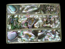 SL09153 VINTAGE 1970s  ABALONE SHELL  SOUTHWESTERN DESIGN ART BELT BUCKLE