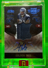 #14/25 AUTO 3-CLR PATCH RC 2010 Golden Tate Plates and Patches Encased SEAHAWKS