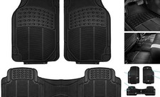 FH Group Automotive Floor Mats Solid ClimaProof for all Black Full Set 3 PCS