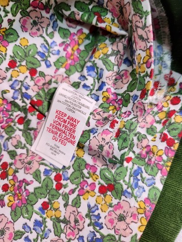 Mini Boden Girls Size 6-7 Y Corduroy A Line Dress Floral Lined Pockets Green 6 7 - Picture 3 of 7