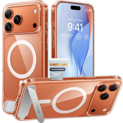 TORRAS Ostand Q3 Spin für iPhone 17 Pro Max Hülle - 17 Max, transparent
