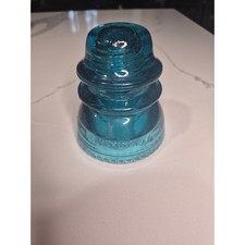 Vintage Hemingray Glass Insulator Aqua Blue Made in USA Collectible Decor
