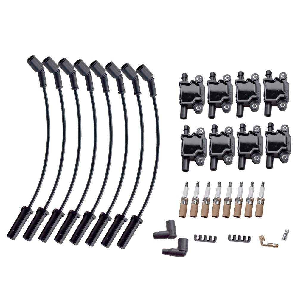 8 X For Chevy Silverado 1500 Tahoe GMC Square Ignition Coil & Spark Plug &Wires