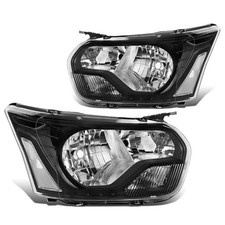 Pair of Headlight Assemblies Compatible Black Clear Pair Driver  Passenger 