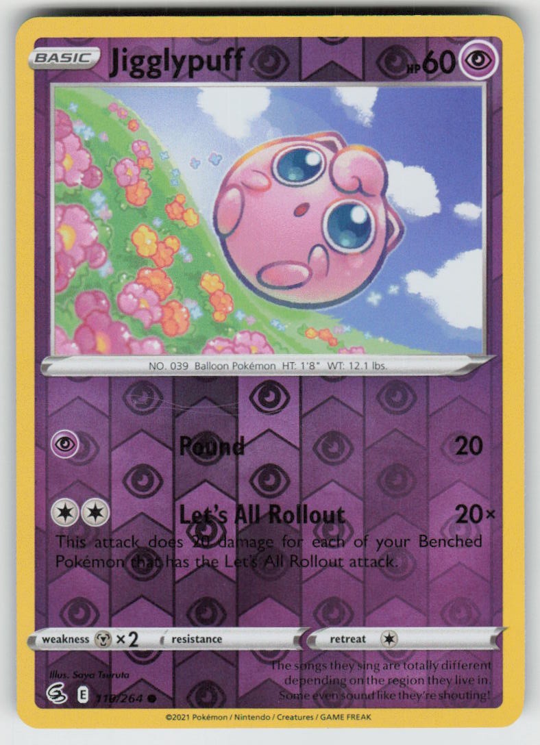 PO-04 Reverse Holo Jigglypuff 110/264 Common Fusion Strike Near Mint
