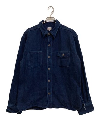 Momotaro Jeans Sashiko Arbeitsjacke Hemd Indigo gefärbt Größe 46 Made in Japan