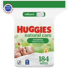 Huggies Natural Care Sensitive Baby Wipes 184 Count Hypoallergenic Unscented