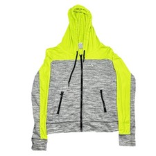 Victoria's Secret PINK Hoodie Womens SizeM Pullover Sweatshirt Neon Green Yellow