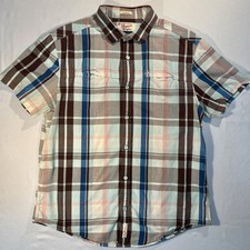 Penguin by Munsingwear Classic Fit Plaid Button Down Shirt Men  s L Short Sleeve