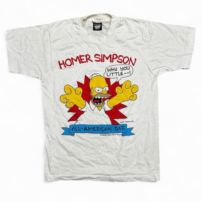 #ad Vintage 1990 Simpsons Homer Simpson Dad T Shirt Medium Rare $75.00