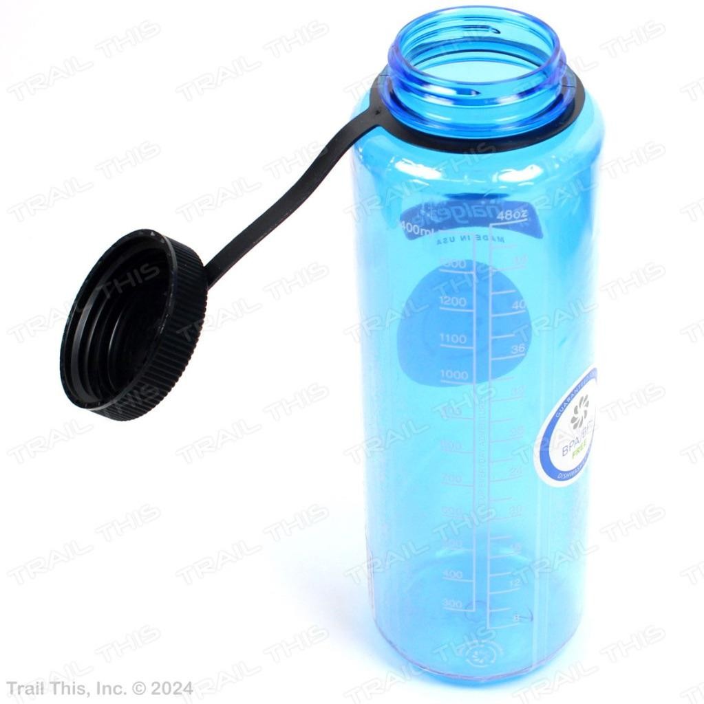 2 Nalgene 48oz Wide Mouth Water Bottles BPA/BPS-Free Tritan Pack Blue / Black