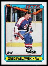 Greg Paslawski, 1990-91 Topps, #154, Winnipeg Jets,