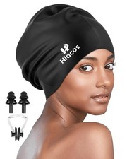 Large Swim Cap for Women Men Adults, Silicone Swimming Cap for Long Hair, Waterp