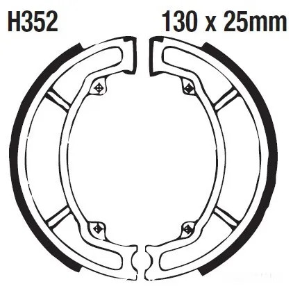 Bremsbacken Hinten EBC H352 FüR Honda SH 125 Scooby Bj. 2001-2004-image