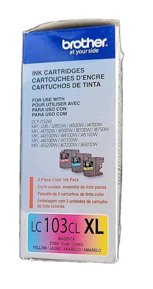 全新 原始设备制造商 兄弟 LC103CL XL 3 件装 彩色油墨 碳化物 04/2026 美国卖家 — 第 2/4 张图片