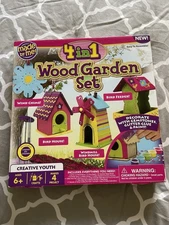 Made By Me 4-in-1 Wooden Garden,Build and Paint Your Own Birdhouse, Nib