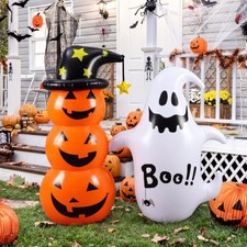 2 Pcs Inflatable Halloween Decor - Outdoor 4.4 ft Blow Up Yard Decor
