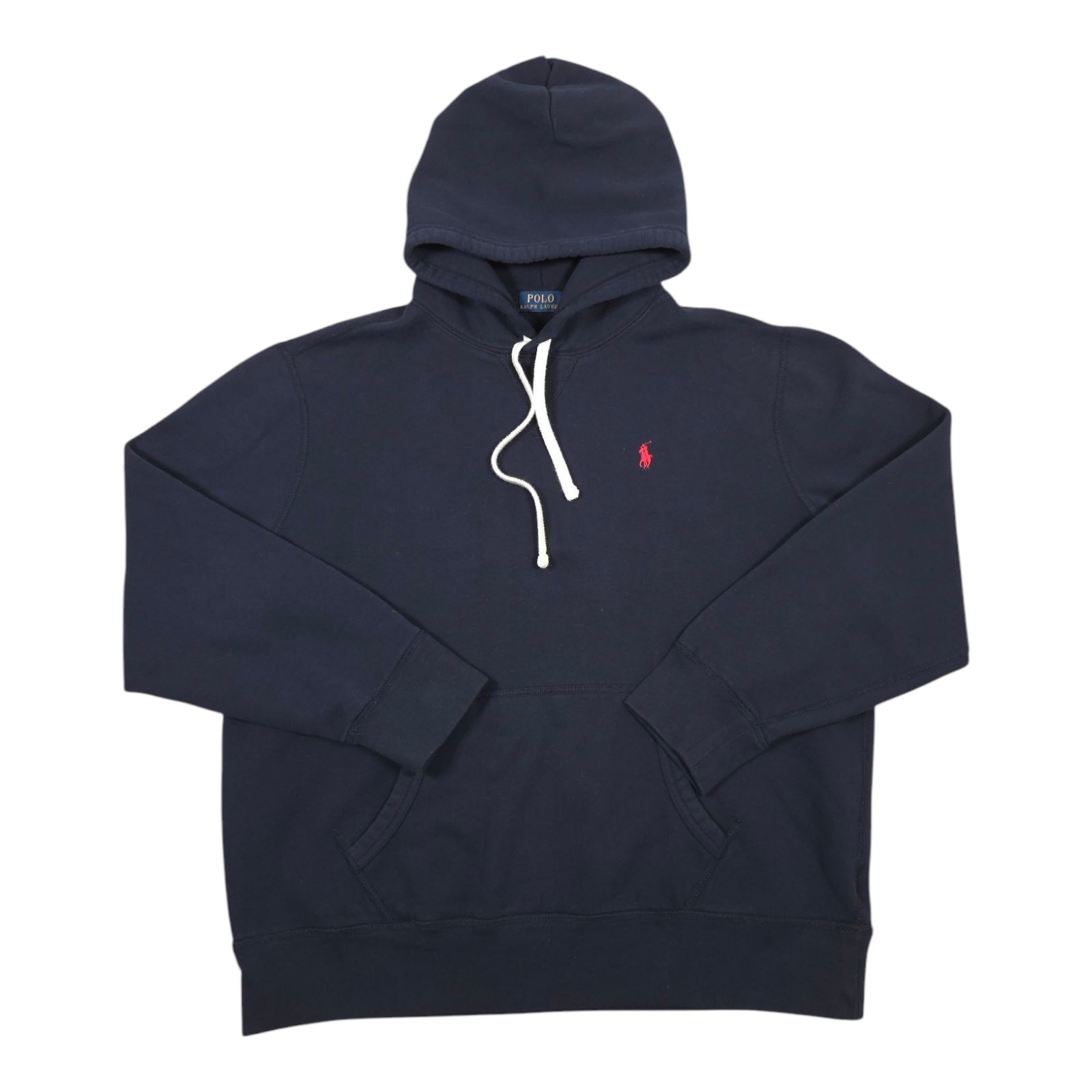 Polo Ralph Lauren blu navy felpa con cappuccio logo pony uomo XL boxy fit