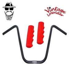 Original Lowrider 13" 22.2 D Handlebar Black 212 120mm Grips Solid/Red