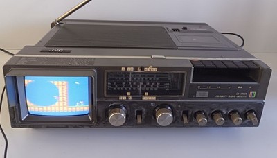 Vintage JVC CX-500GB tragbares Farb TV Radio Kassetten Abspielgerät Retro funktioniert 