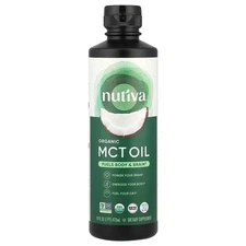 Nutiva Organic MCT Oil From Coconut Unflavored 16 fl oz 473 ml Hexane-Free,