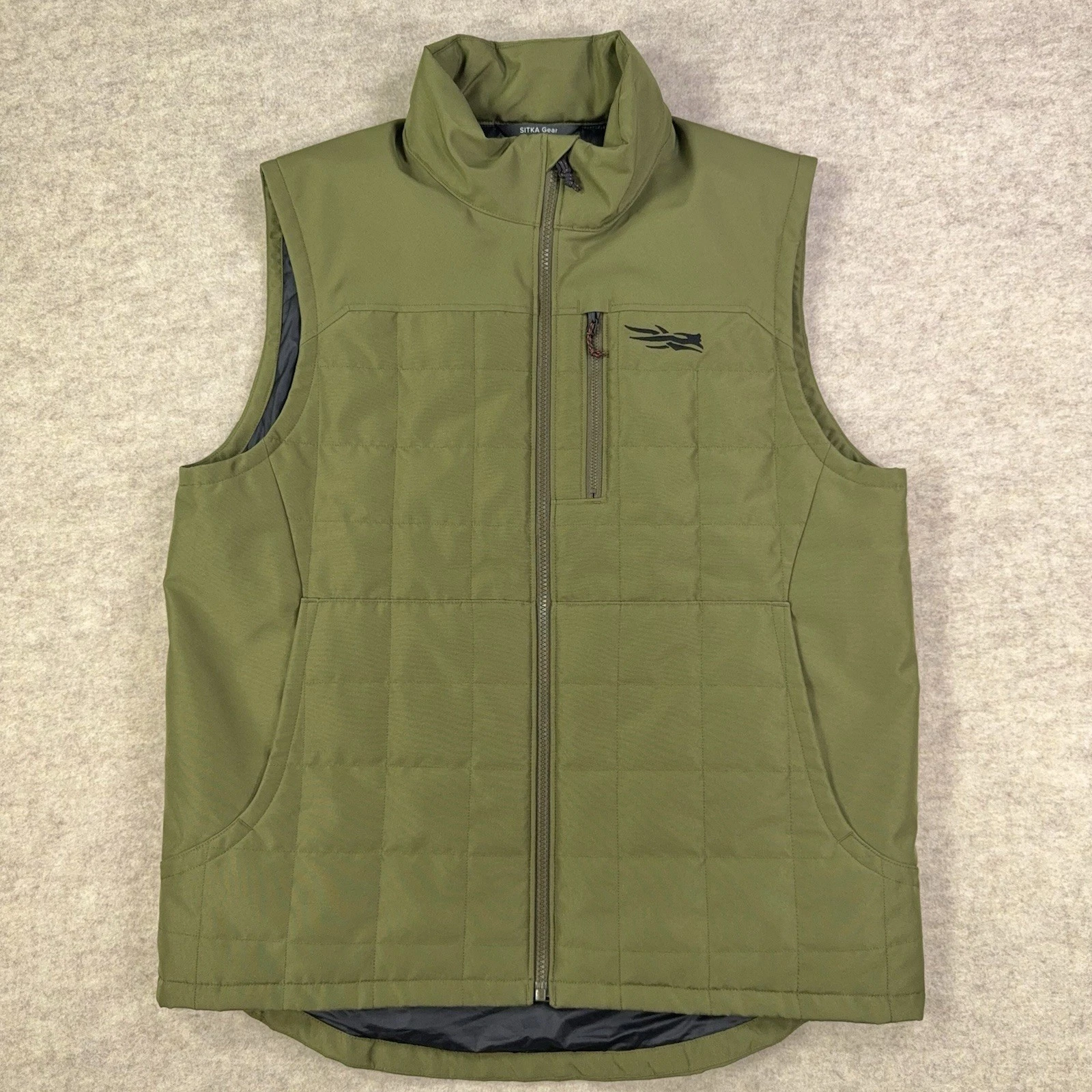 Sitka Grindstone Work Vest Mens Large Green Black Gore-Tex Infinium Windstopper