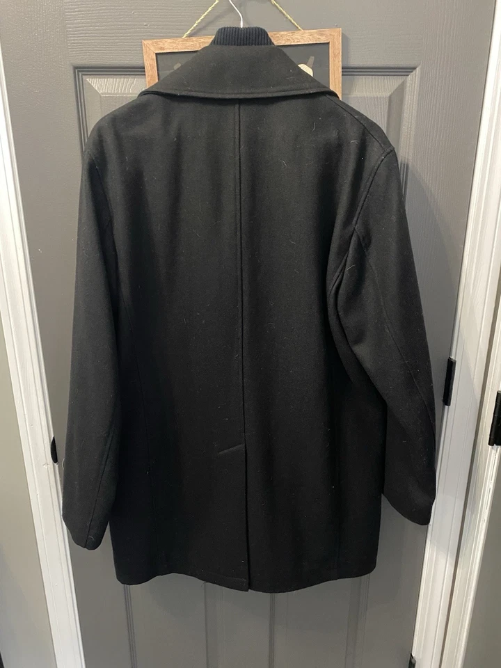 Abrigo Hombre Claiborne Pea, Talla M, Cuello Alto Cremallera Interior, Doble Pecho Foto 3 de 3
