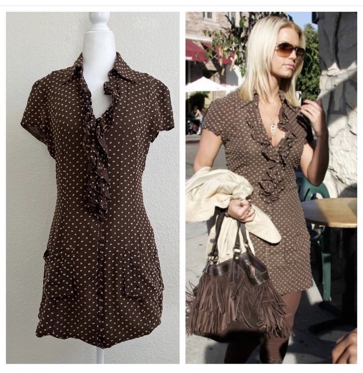 Sass & Bide Brown Dot Dress/Tunic ASO Jessica Simpson As Seen On Y2K  Vintage | eBay