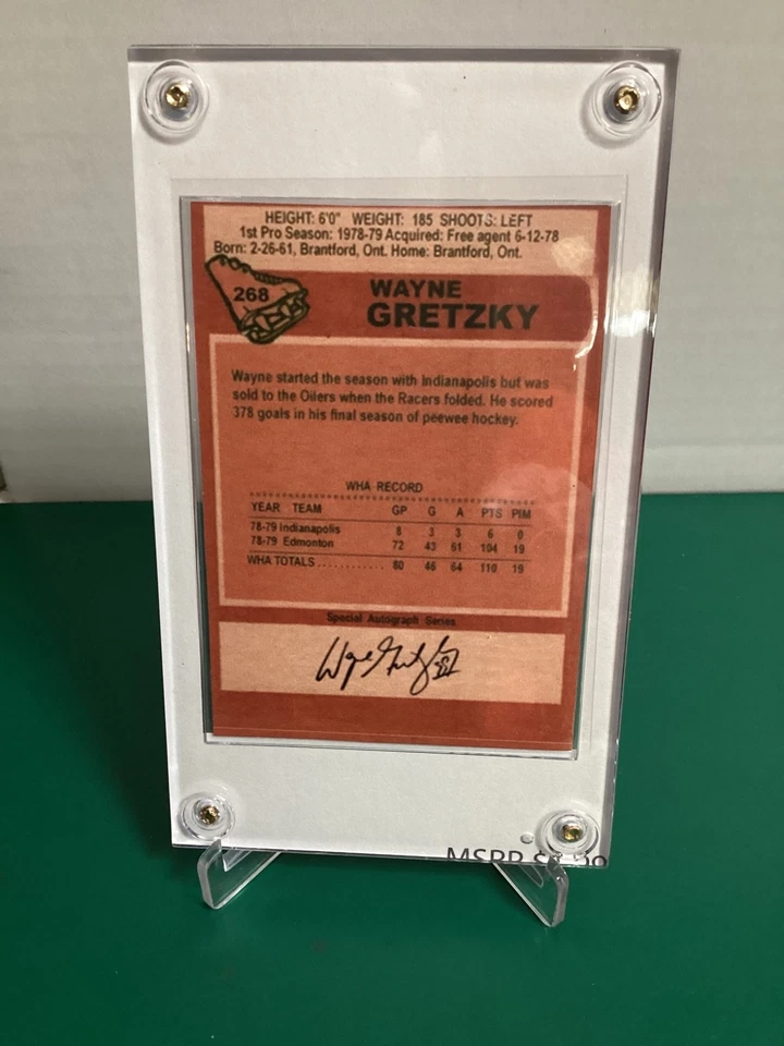 1979 Topps Wayne Gretzky Rookie Variation RC ~ Edmonton Oilers ~ Pantalla naranja Foto 2 de 4