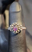Vintage Purple Amethyst Sterling Silver 925 Southwestern Ring - Sz 7