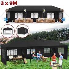 3 x 9m Pavillon Faltpavillon Zelt Klappzelt Garten Marktstand Festzelt Anthrazit