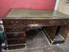 Vintage Style Leather  Top Desk / Georgian Style Desk perfect project 