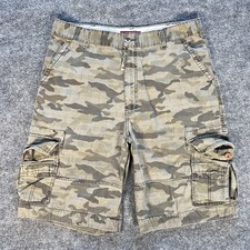 VTG Y2K Levis Squad Cargo Shorts Men 38 Camo Distressed Paratrooper Street
