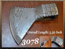 5.5" x 4" Custom Handmade Damascus Steel Viking Survival Hatchete Axe 3078