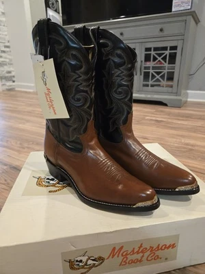 Masterson Boot Co Mens Brown Leather Composite Toe EH Work Boots Size 11 EW ASTM MENS MASTERSON BOOT CO COWBY SQ TOE BROWN BOOTS SIZE 7.5 D  main image 2