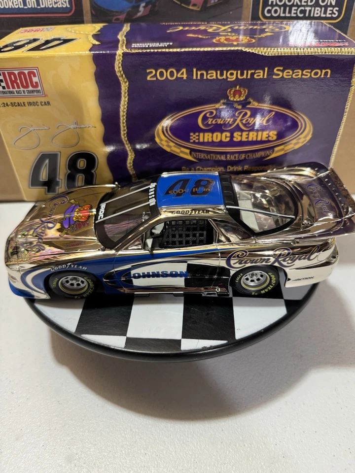 РЕДКАЯ * Jimmie Johnson #48 Crown Royal хром IROC 2004 1/24 NASCAR литая - Изображение 2 из 4