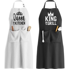 Adjustable Polyester Kitchen Apron Letter Print Cooking Baking Chef Bib Unisex