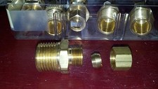 Brass Compression Tube Fitting, 3/8 O.D. COMPRESSION  x 1/2" N.P.T MALE
