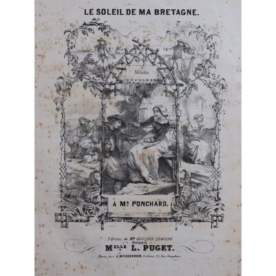PUGET Loïsa Le Soleil de ma Bretagne Klaviergesang ca1840