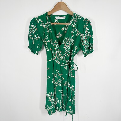 Faithfull The Brand Womens Green Mira Wrap Dress Floral Puff Sleeve S Small A32 | eBay Faithfull The Brand Womens Green Mira Wrap Dress Floral Puff Sleeve S Small A32 | eBay