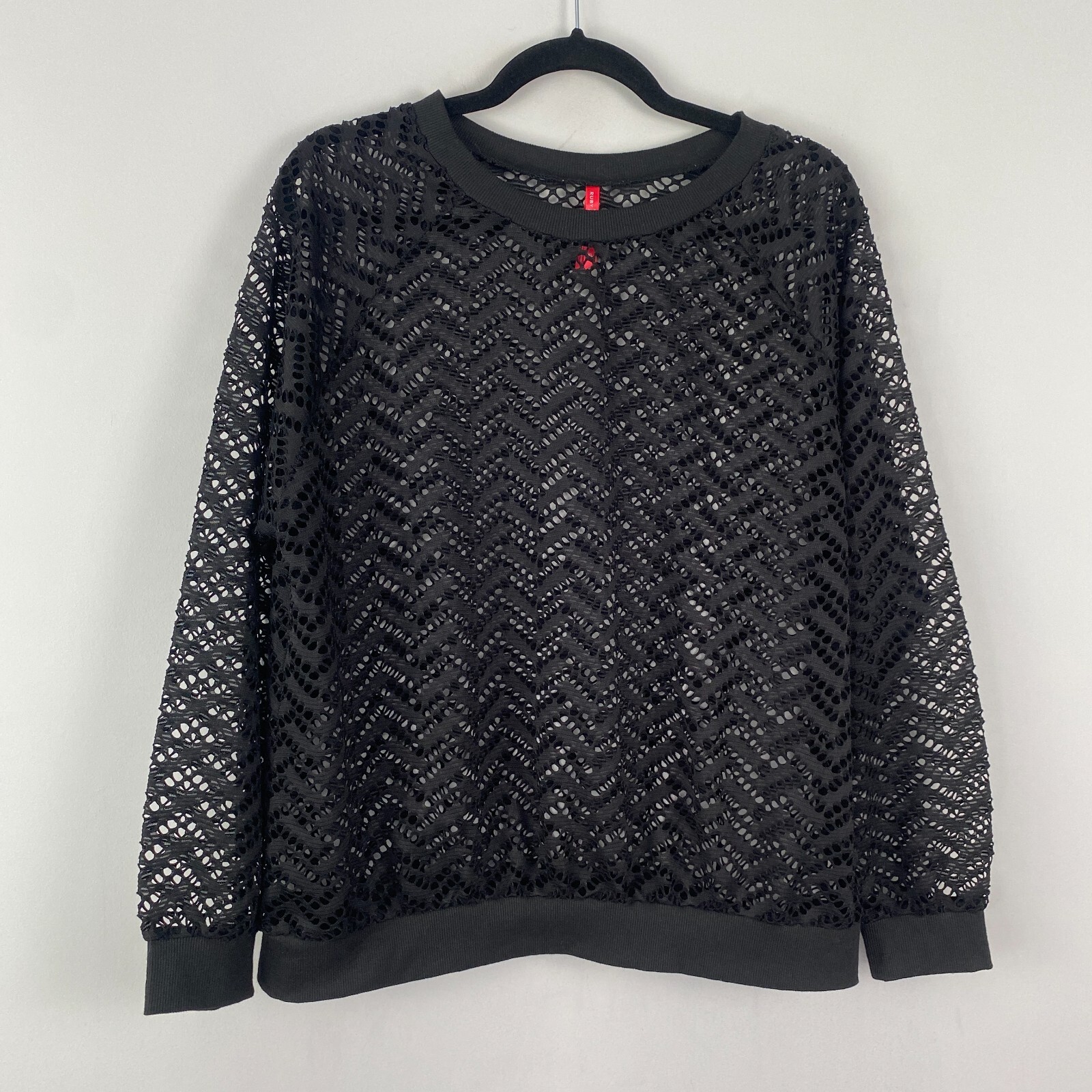 Ruby Ribbon Crochet Pullover Top Size Pullover Cr… - image 1