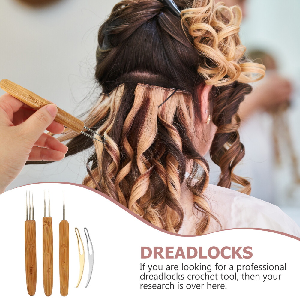 5 Sets Dreadlocks Crochet Hook Tools Hair Locking Needle Braid Needles