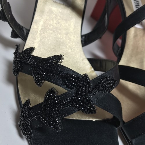Caparros Damenschuhe schwarz Seide Jackpot Absatz Größe 10 neu im Karton sexy Blatt-Design - Bild 8 von 9