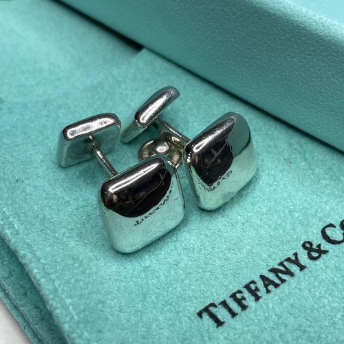 *New* Tiffany & Co. 1999 T&Co. Cushion Square Sterling Silver 925 Cufflinks - Picture 2 of 4