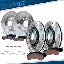 8pc Front Rear Drilled Brake Rotors Brake Pads for 2019 2020 Volkswagen Jetta