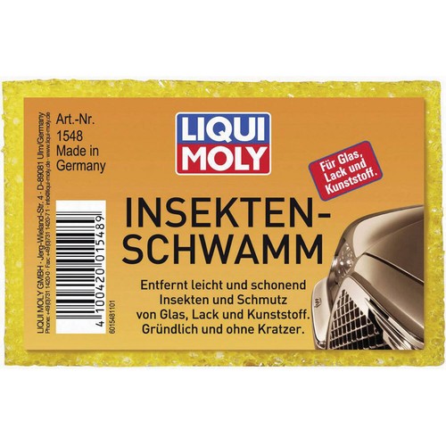 Liqui Moly 1548 Insetti Rimozione Spugna Delicatamente Pulisce Vetro Pittura - Foto 1 di 2