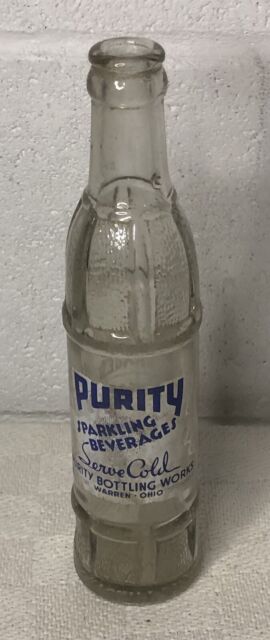 Vintage Purity Sparkling Beverages Bottling Co. Warren OH Glass Bottle Soda Pop Vintage Purity Sparkling Beverages Bottling Co. Warren OH Glass Bottle Soda Pop